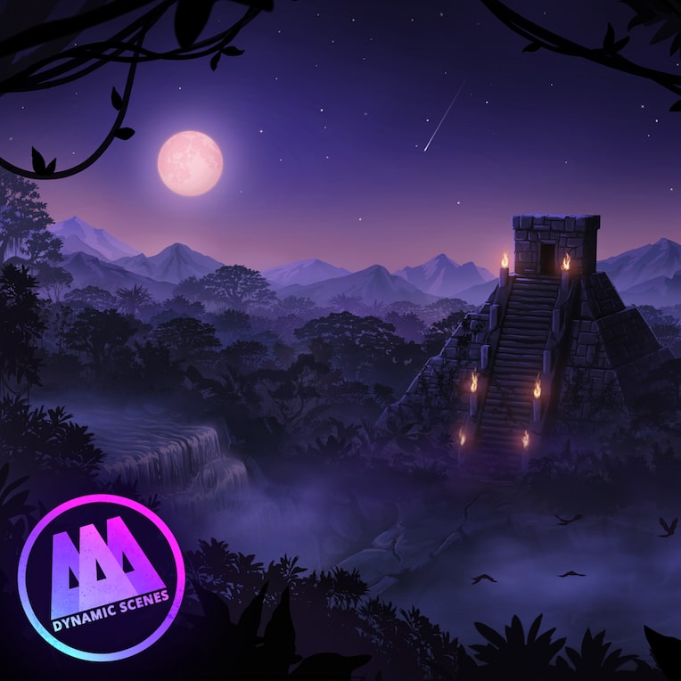 Aztec Temple Twilight Dynamic Scene